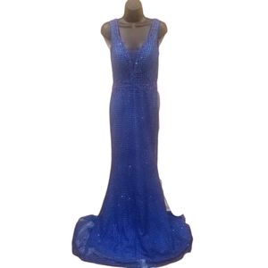 Vienna Prom Sparkly Beaded Mesh Lowcut Back
